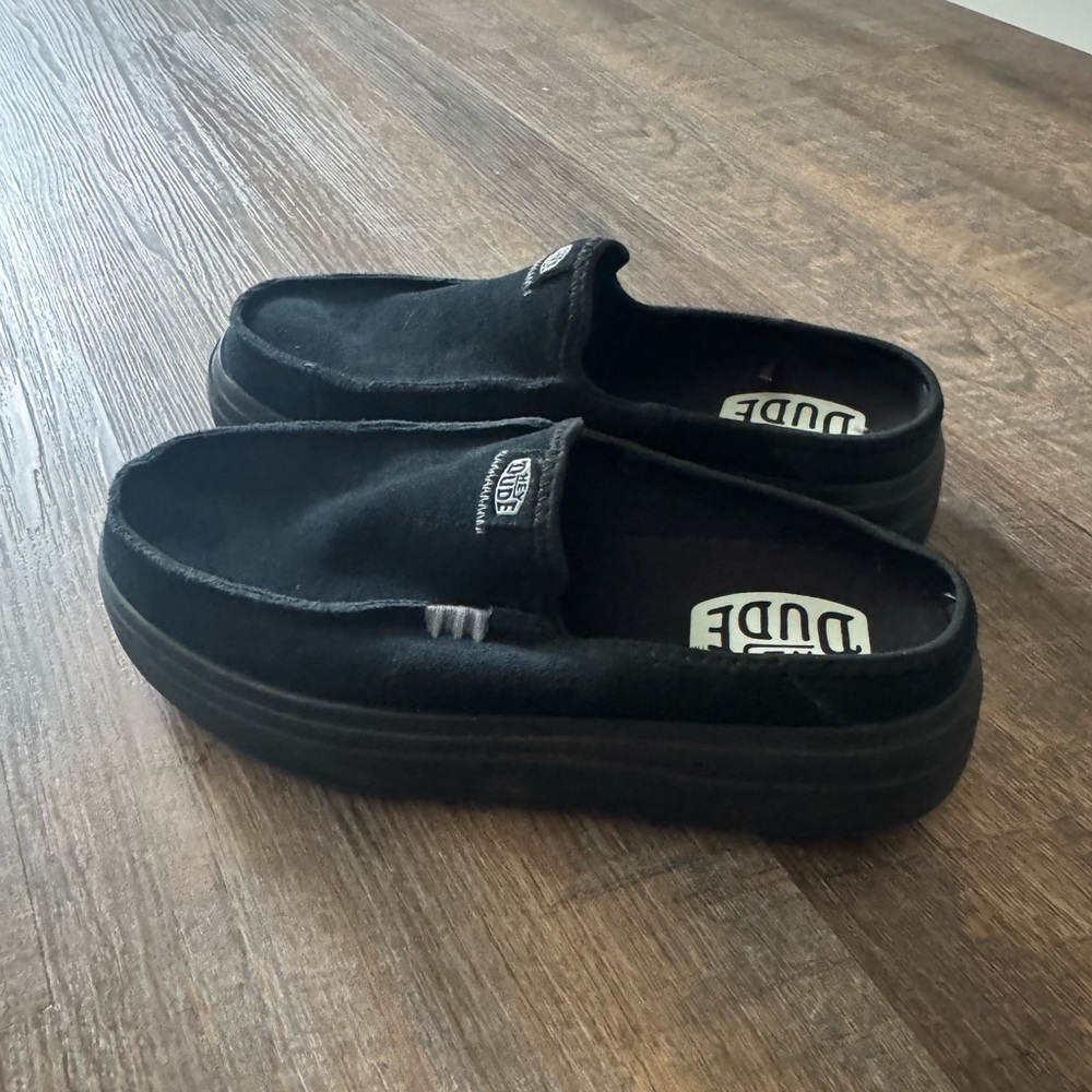 Hey Dude Austin Lift Black Slip-On Platform Shoes